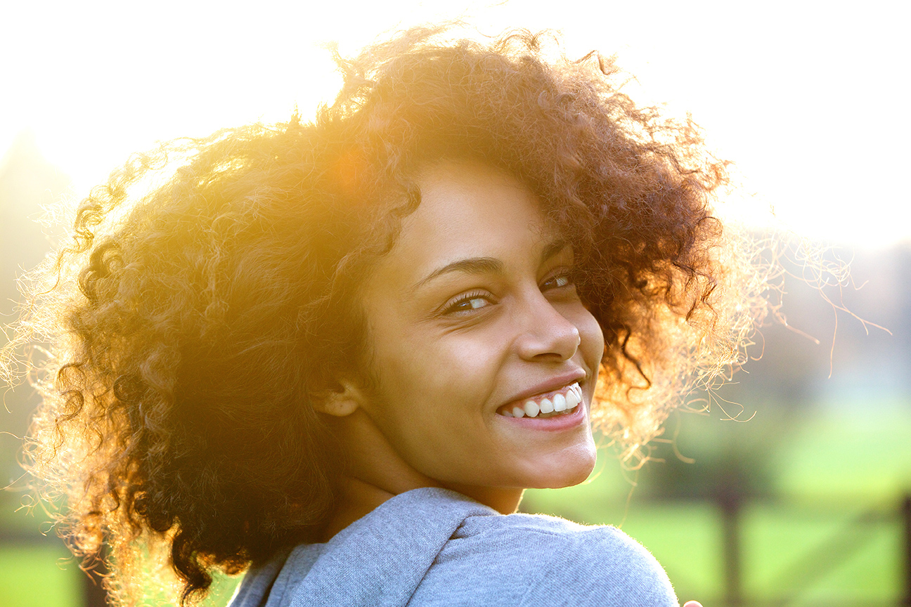 woman smiling outside in dawsonville georgia