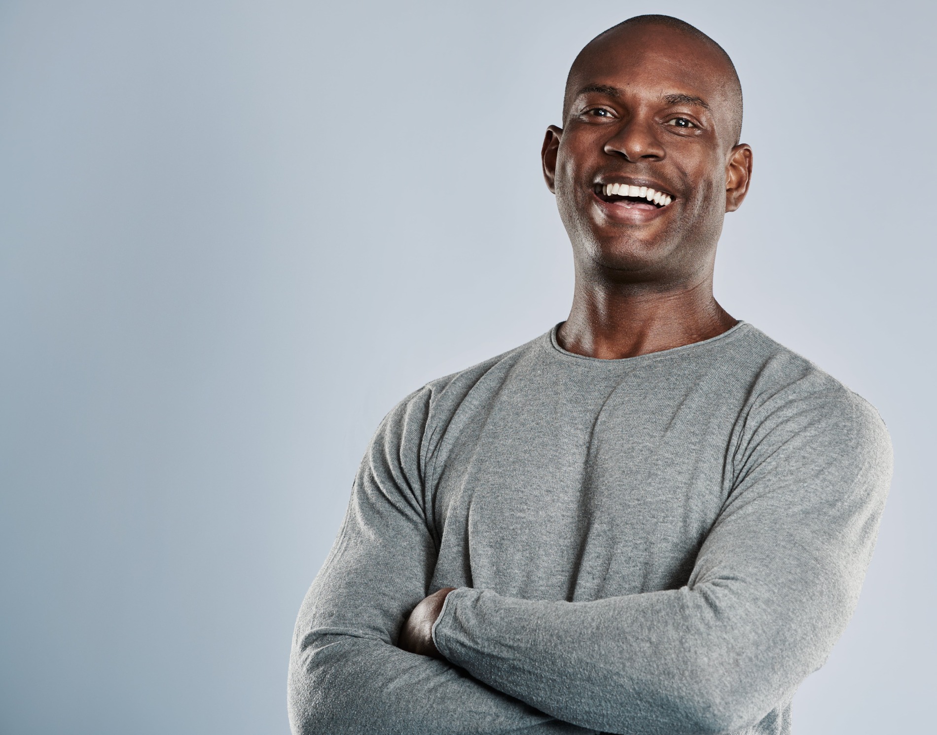 Happy man after dental care in Dawsonville, GA